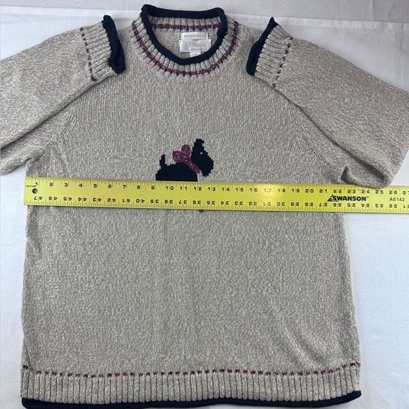CJ Banks Hand Embroidered Scottie Dog Sweater - Picture 7 of 10